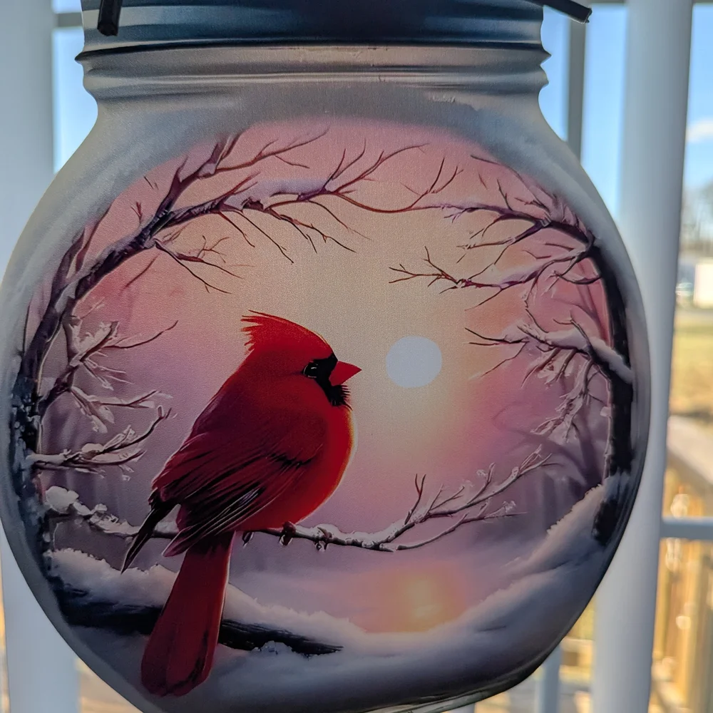 Cardinal Acrylic Winter Suncatcher